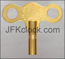 A brass, single ended, trademark Ansonia key