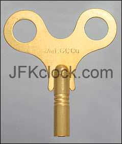 Gilbert Trademark Clock Key Solid Brass  size 6 3.6 mm or .142 in. 