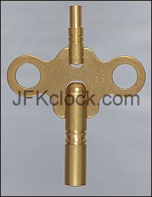 A brass, wing-style, double-ended New Haven key